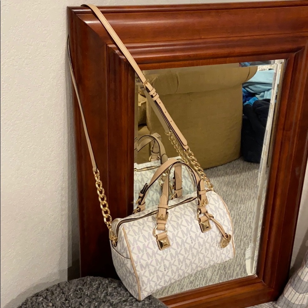 Michael Kors White and Tan Satchel - Picture 14 of 15